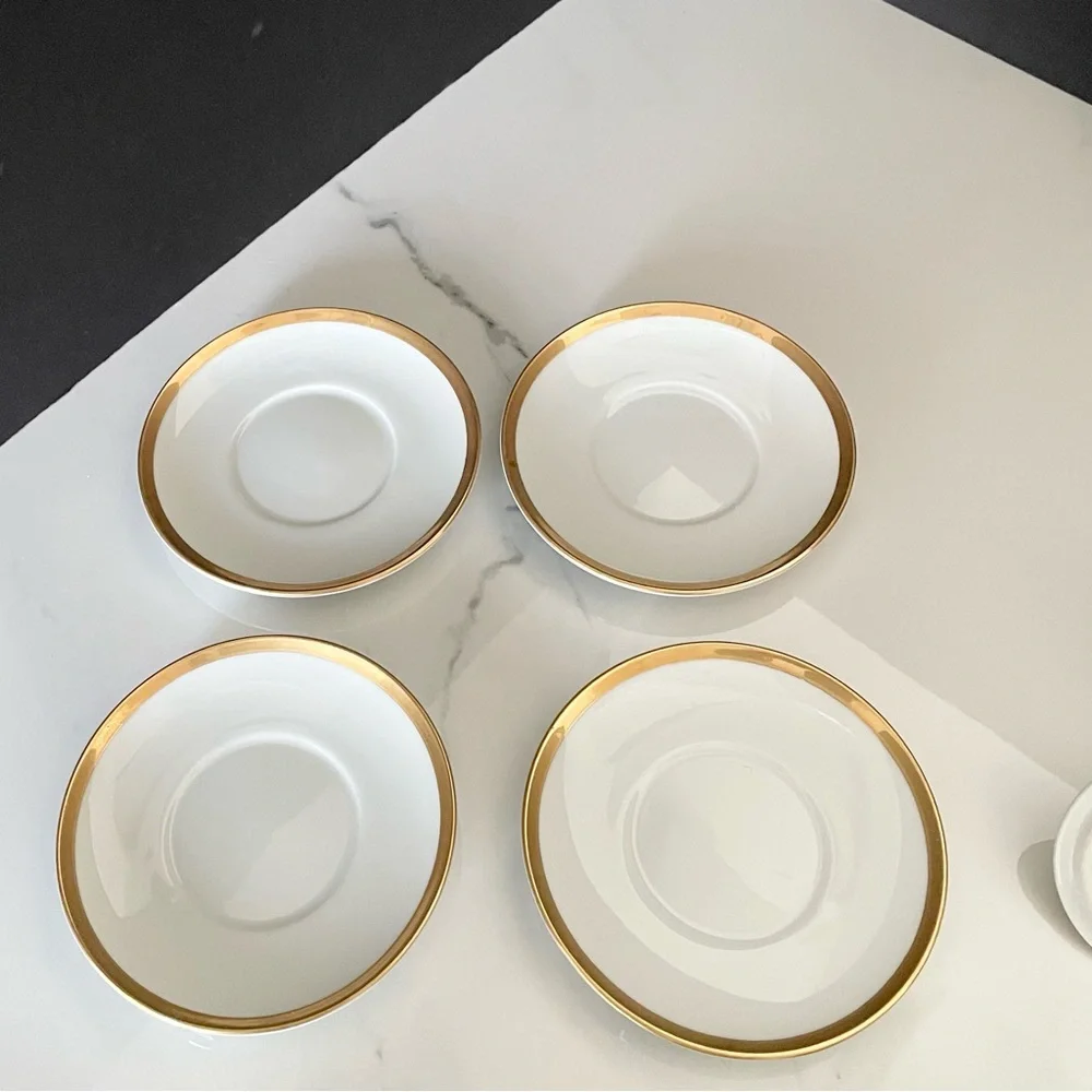 SET of 4 Espresso Demitasse Cups / Dessert Pots with Lids by Fitz & Floyd